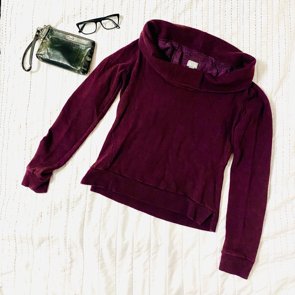 Converse Maroon Off Shoulder Sweatshirt